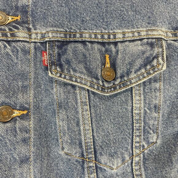 Vintage 90s Levi's Denim Trucker Jacket Mens Size M Made in USA 70507-0389 Retro - Picture 4 of 16